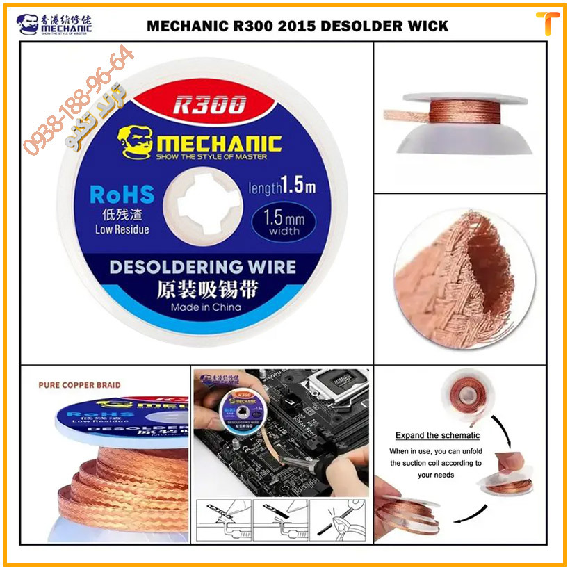 سیم قلع کش مکانیک مدل MECHANIC R300 عرض 1.5 میلی متر